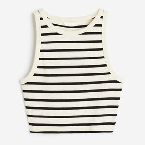 H&M Black and Cream Crop Tank Top